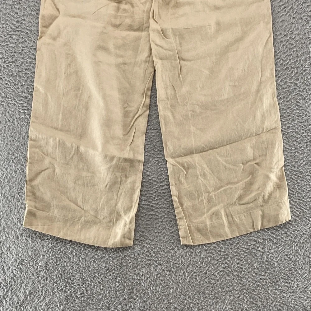 Quince Linen Wide Leg Pants Womens Large Beige Driftwood Beach Minimalist